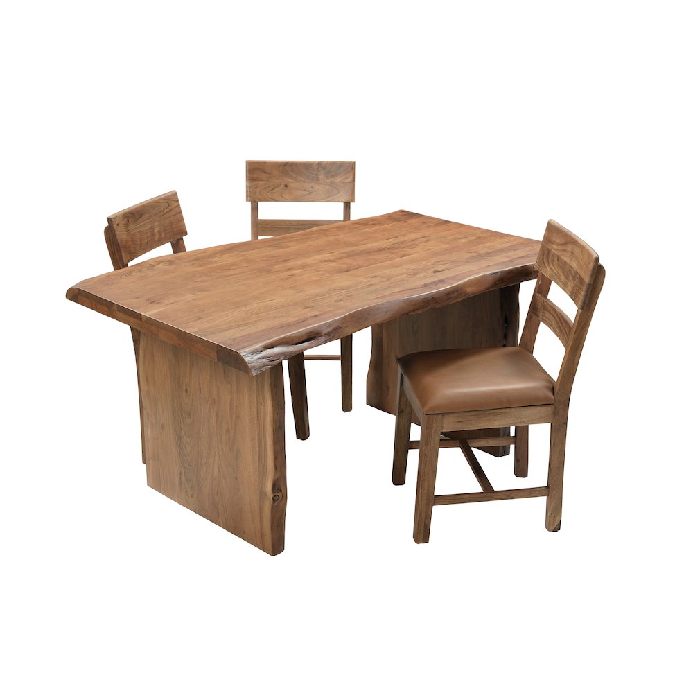 Linden Solid Wood Rectangular Live Edge Dining Table. Picture 9