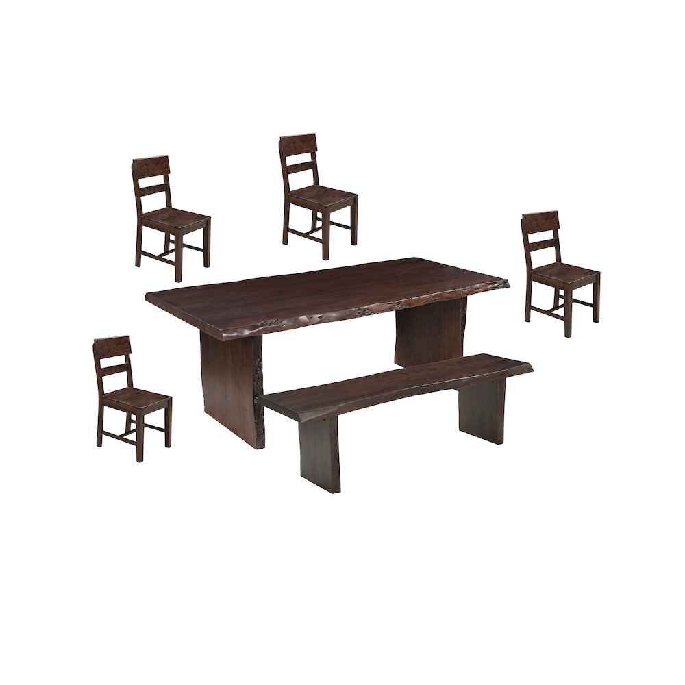 Linden 6-piece Solid Wood Live Edge Dining Set. Picture 1