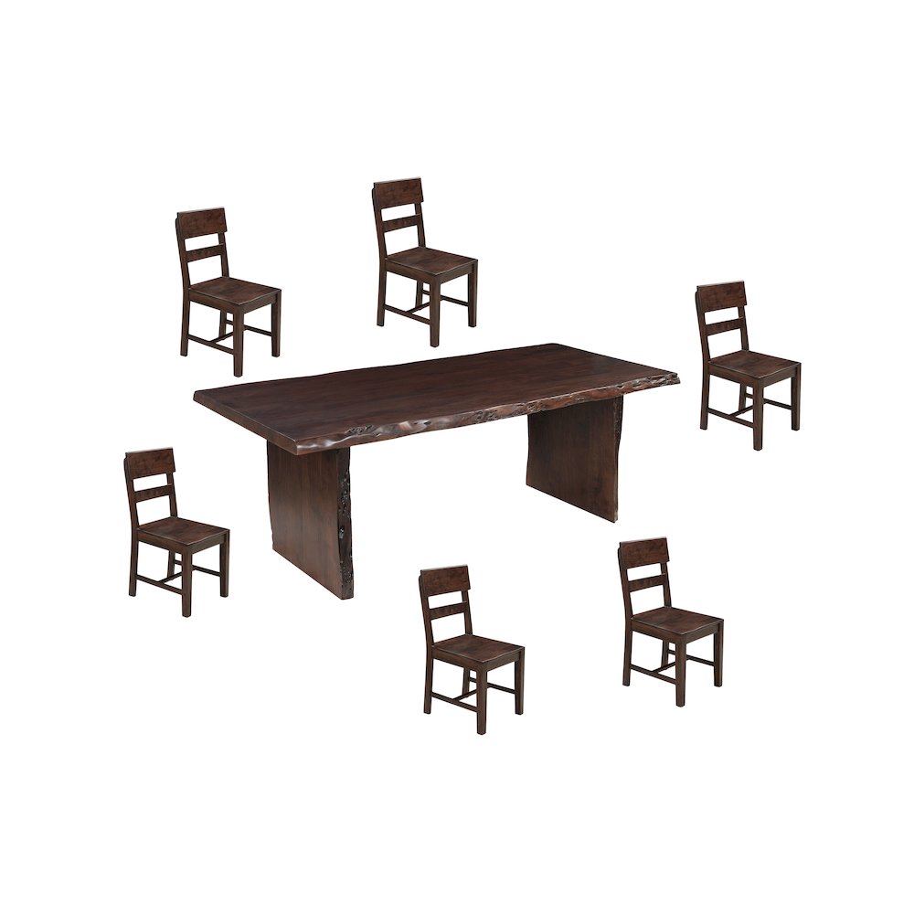 Linden 7-piece Solid Wood Live Edge Dining Set. Picture 1