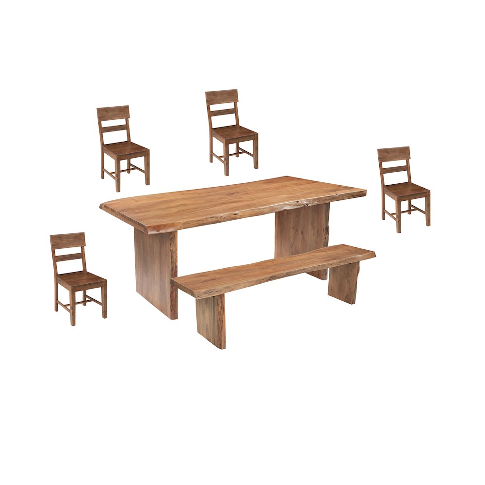 Linden 6-piece Solid Wood Live Edge Dining Set. Picture 1