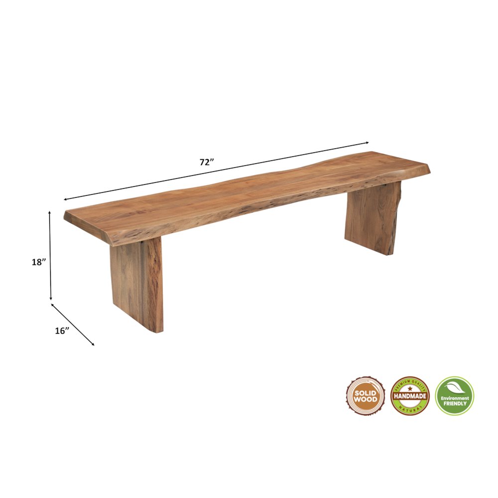 Linden 6-piece Solid Wood Live Edge Dining Set. Picture 15