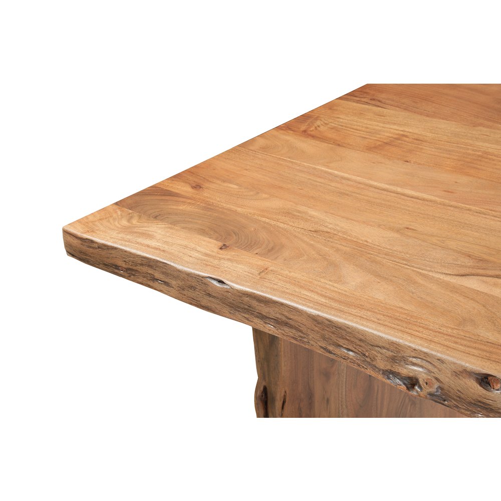 Linden Solid Wood Rectangular Live Edge Dining Table. Picture 4