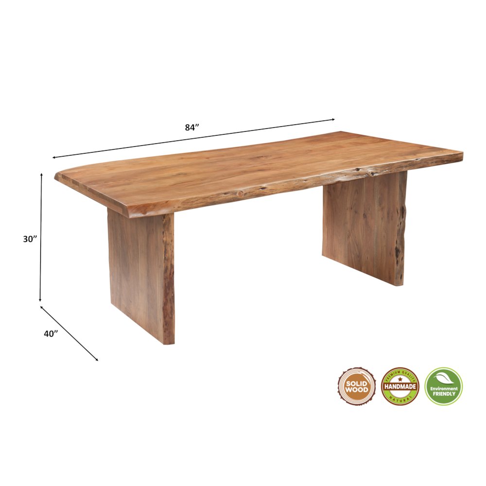 Linden Solid Wood Rectangular Live Edge Dining Table. Picture 6