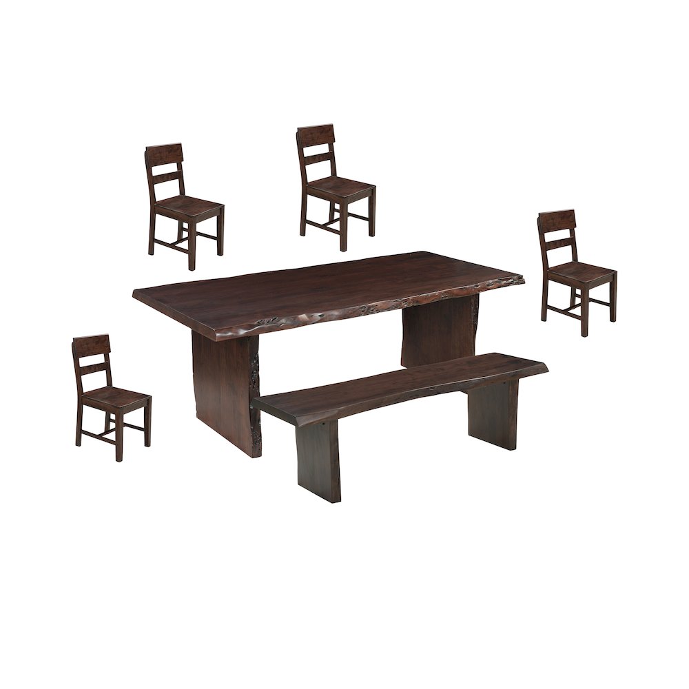 Linden 6-piece Solid Wood Live Edge Dining Set. Picture 1
