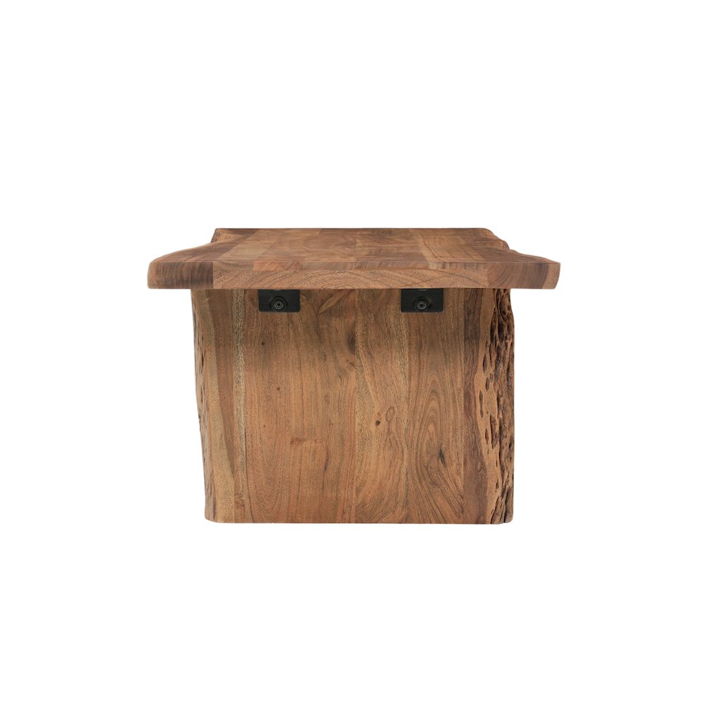 Linden Solid Wood Rectangular Live Edge Coffee Table. Picture 4