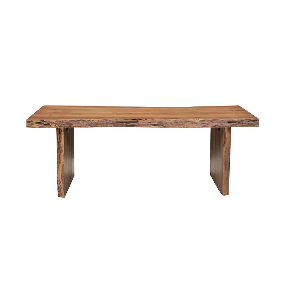 Linden Solid Wood Rectangular Live Edge Coffee Table. Picture 2