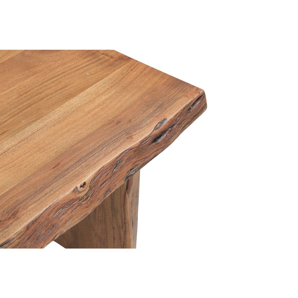 Linden Solid Wood Rectangular Live Edge Coffee Table. Picture 7