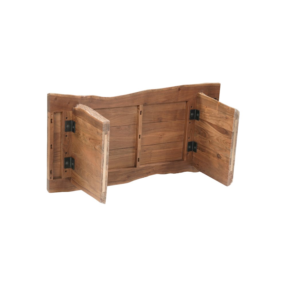 Linden Solid Wood Rectangular Live Edge Coffee Table. Picture 6