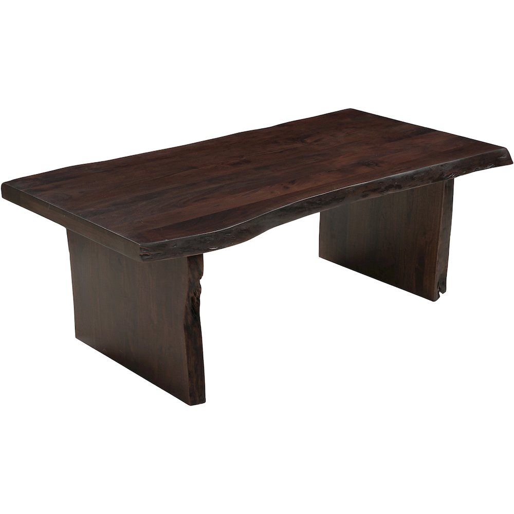 Linden Solid Wood Rectangular Live Edge Coffee Table. Picture 1