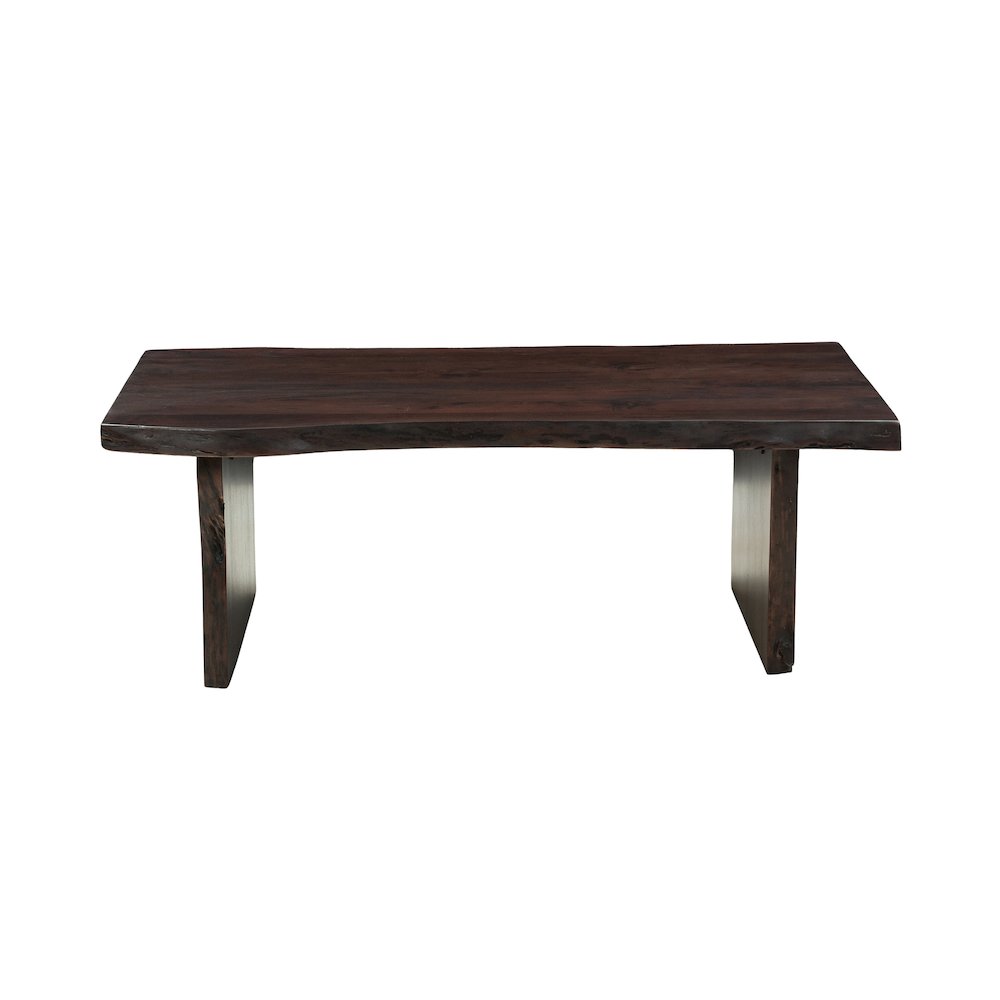 Linden Solid Wood Rectangular Live Edge Coffee Table. Picture 2
