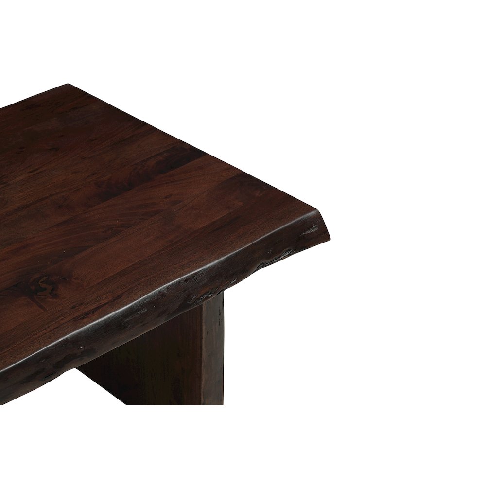 Linden Solid Wood Rectangular Live Edge Coffee Table. Picture 7
