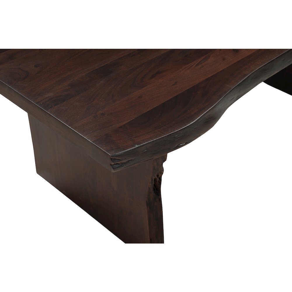 Linden Solid Wood Rectangular Live Edge Coffee Table. Picture 6