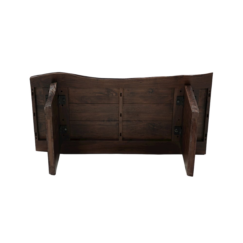 Linden Solid Wood Rectangular Live Edge Coffee Table. Picture 5