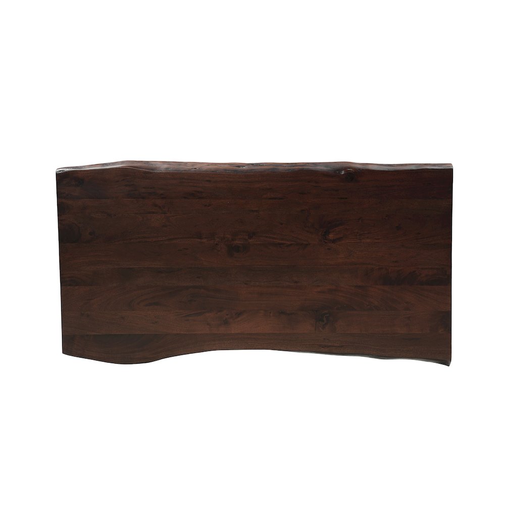 Linden Solid Wood Rectangular Live Edge Coffee Table. Picture 4