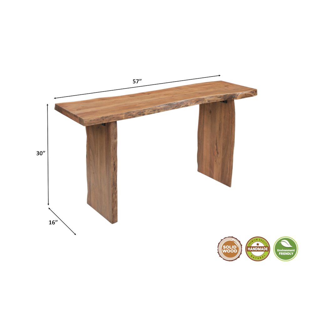 Linden Solid Wood Live Edge Console Table. Picture 9