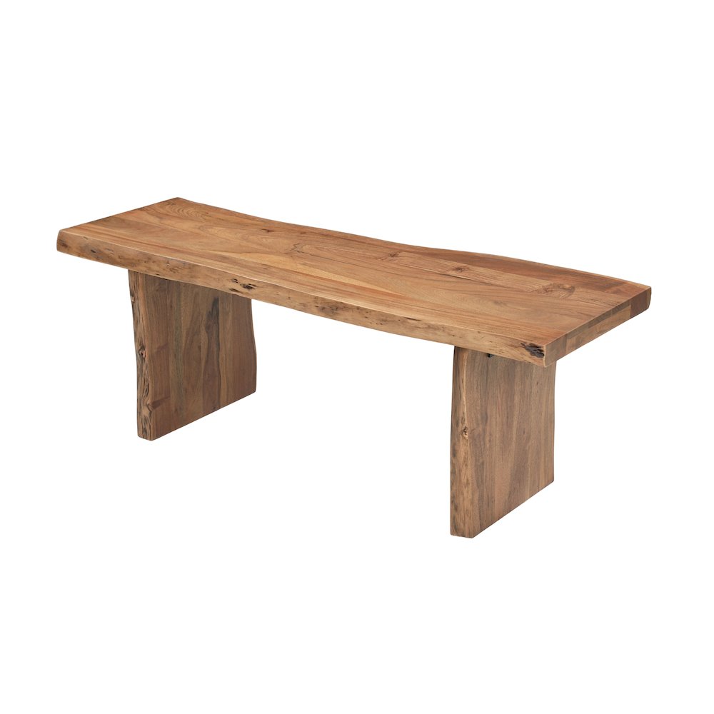 Linden Solid Wood Live Edge Bench. Picture 3