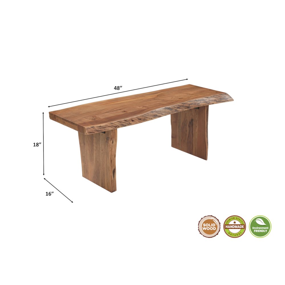 Linden Solid Wood Live Edge Bench. Picture 8
