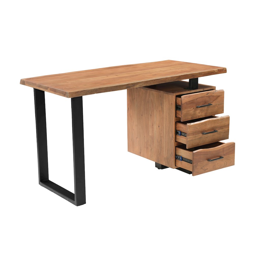Linden 2-piece Solid Wood Live Edge Office Set. Picture 6