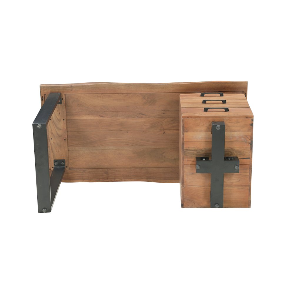 Linden Solid Wood 3-drawer Live Edge Desk. Picture 6