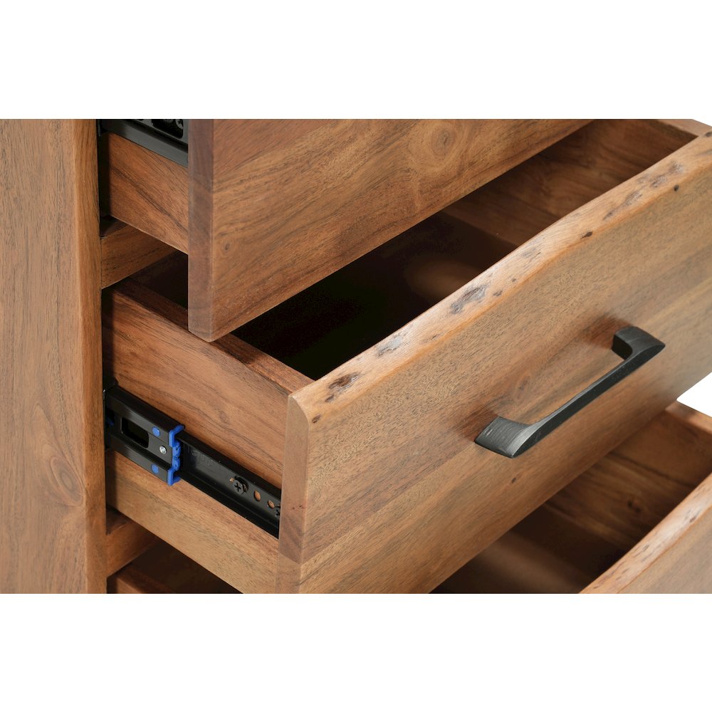 Linden Solid Wood 3-drawer Live Edge Desk. Picture 8