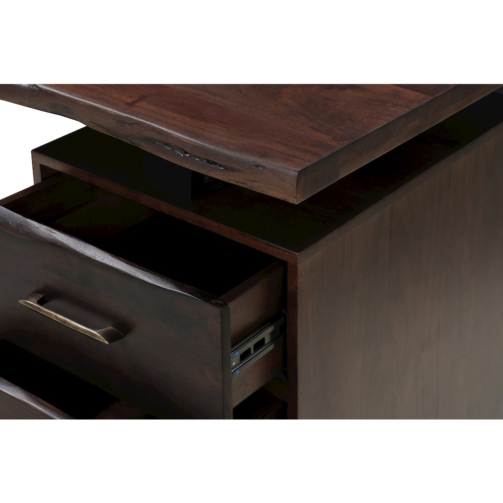 Linden Solid Wood 3-drawer Live Edge Desk. Picture 5