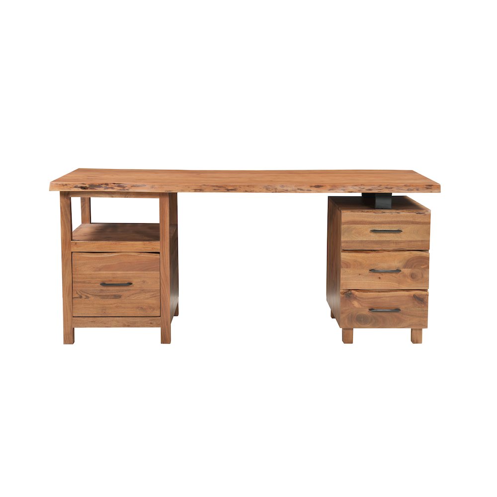 Linden 2-piece Solid Wood Live Edge Desk Set. Picture 5
