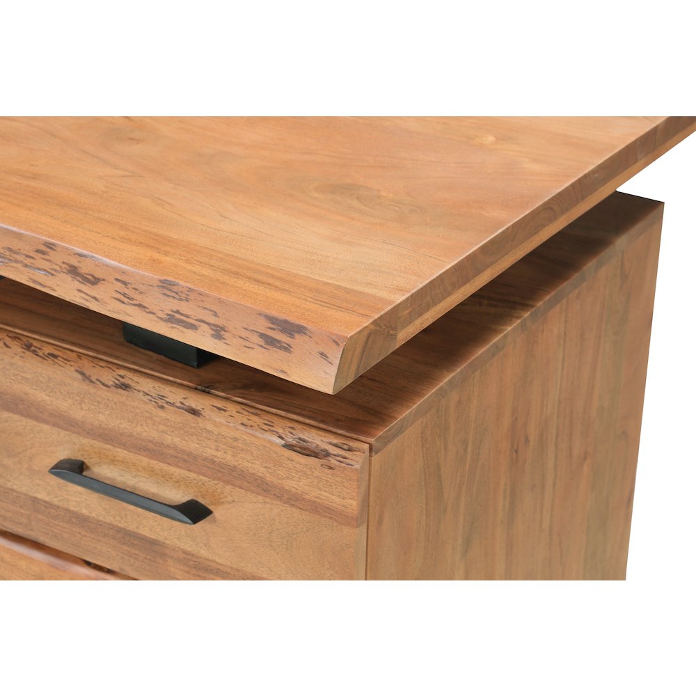 Linden 2-piece Solid Wood Live Edge Desk Set. Picture 8