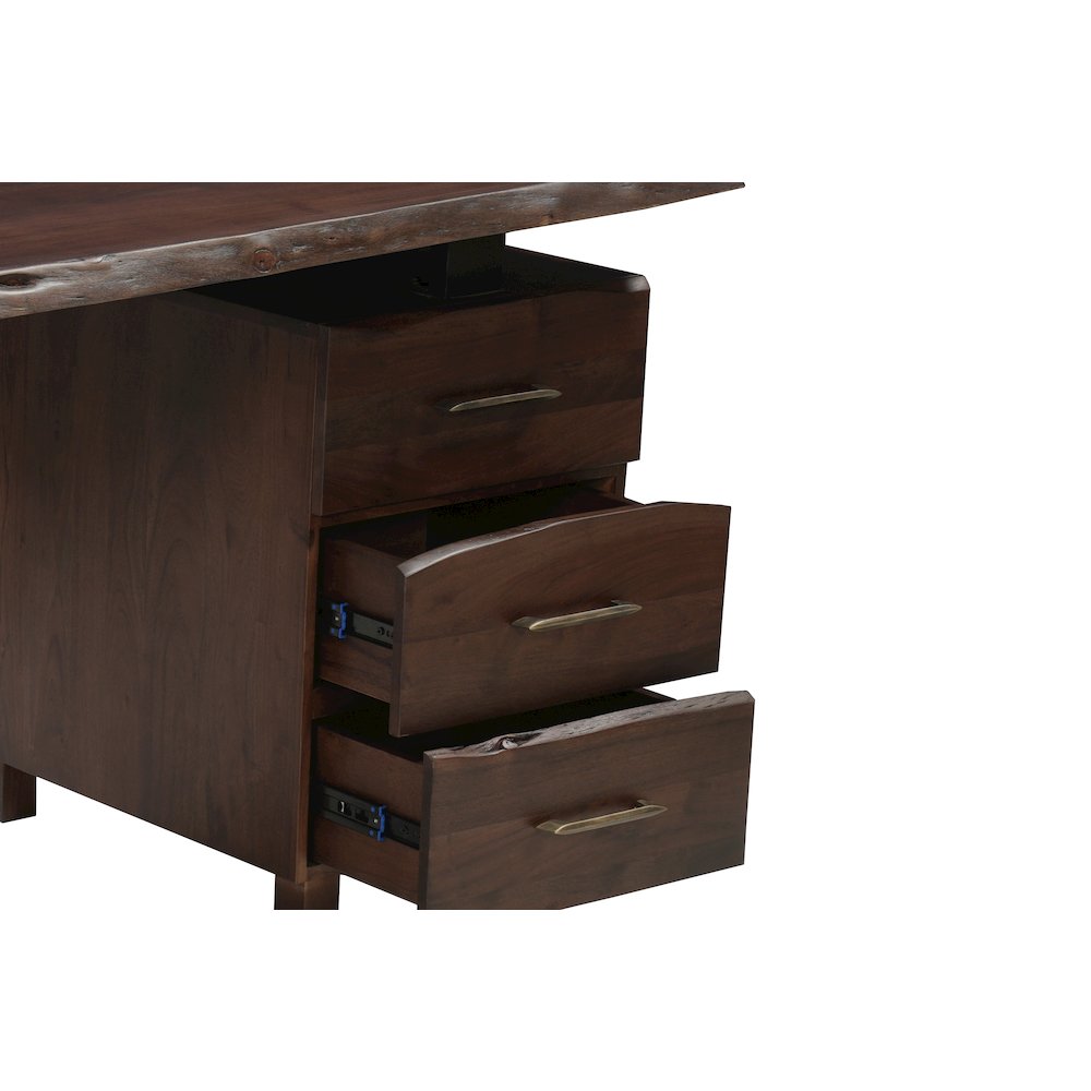Linden 2-piece Solid Wood Live Edge Desk Set. Picture 9
