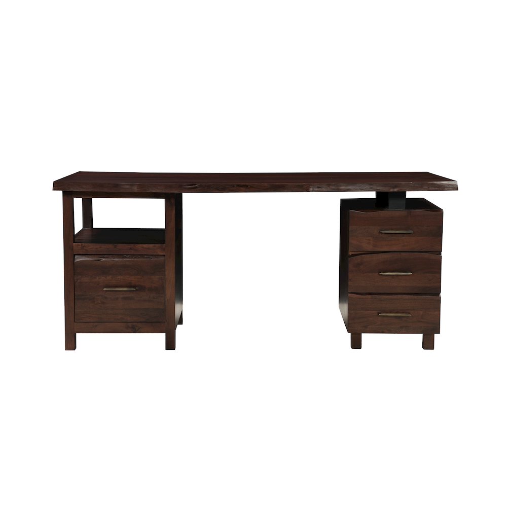 Linden Solid Wood 4-drawer Live Edge Desk. Picture 2