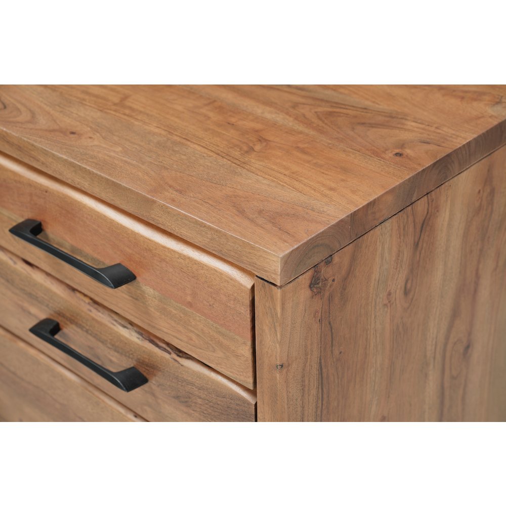 Linden Live Edge Solid Wood 3-drawer Filing Cabinet. Picture 9