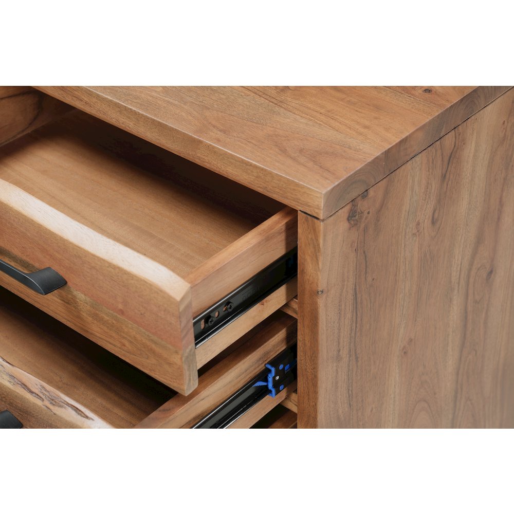 Linden Live Edge Solid Wood 3-drawer Filing Cabinet. Picture 10