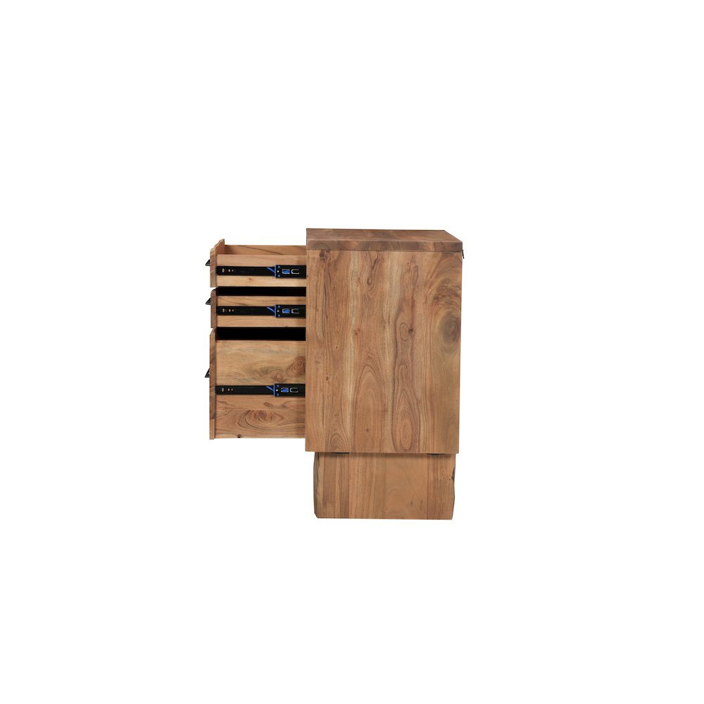 Linden Live Edge Solid Wood 3-drawer Filing Cabinet. Picture 5