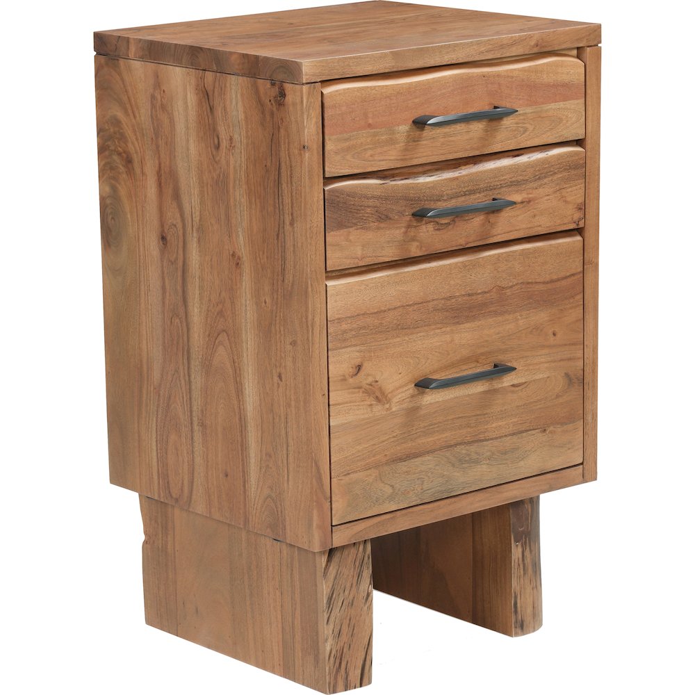 Linden Live Edge Solid Wood 3-drawer Filing Cabinet. Picture 3