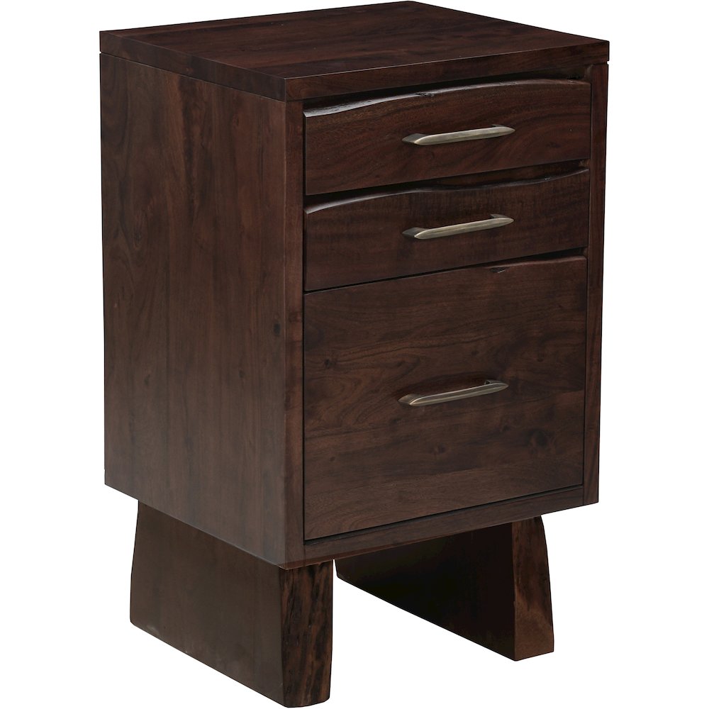 Linden Live Edge Solid Wood 3-drawer Filing Cabinet. Picture 3