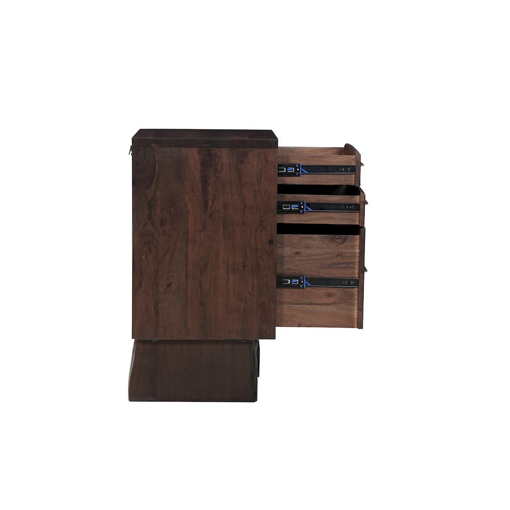 Linden Live Edge Solid Wood 3-drawer Filing Cabinet. Picture 5
