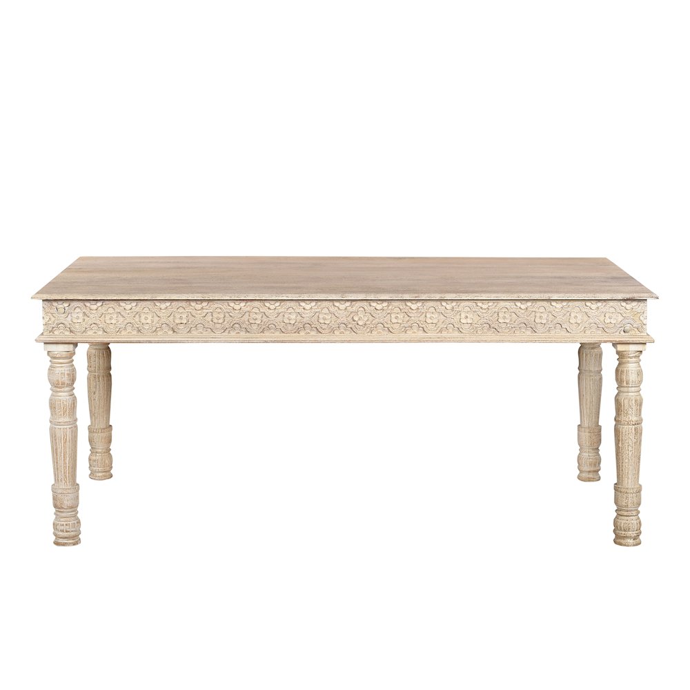 Eldris 7-piece Solid Wood Floral Carved Dining Set. Picture 3