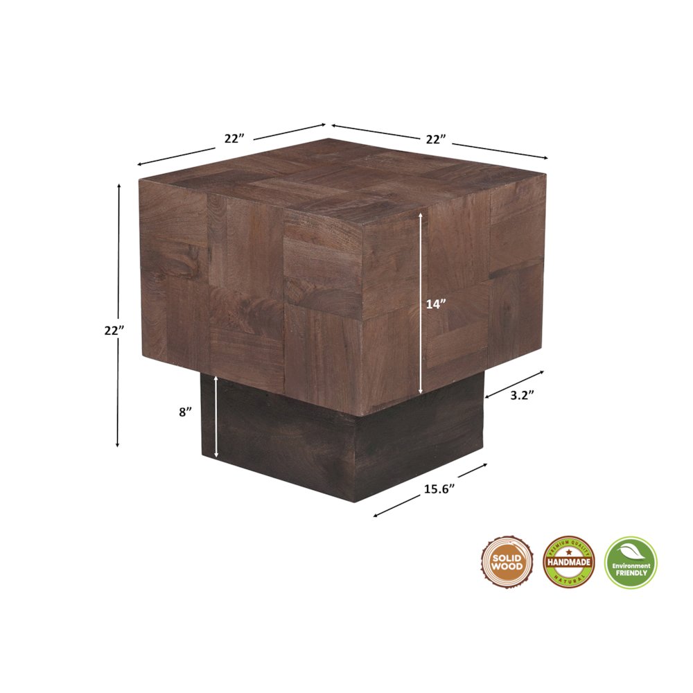 Reed Solid Wood End Table. Picture 6