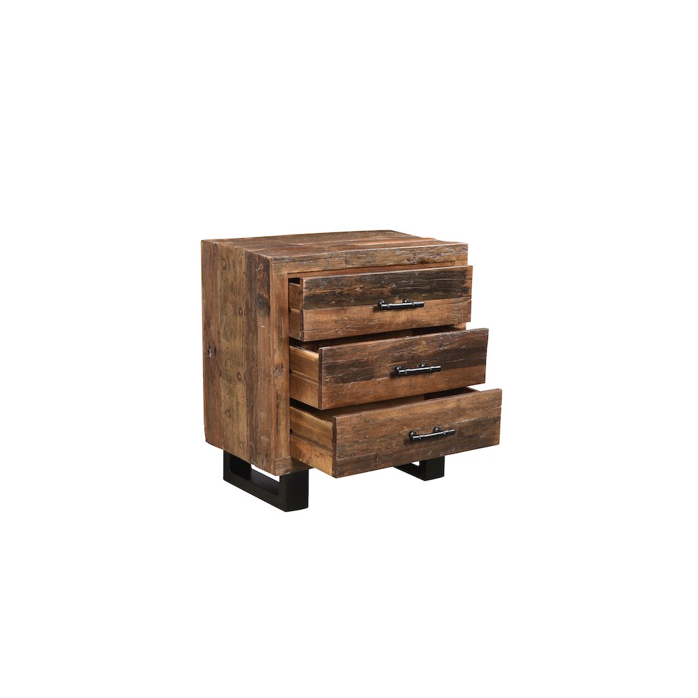 Hartley 3-drawer Solid Wood Nightstand. Picture 3