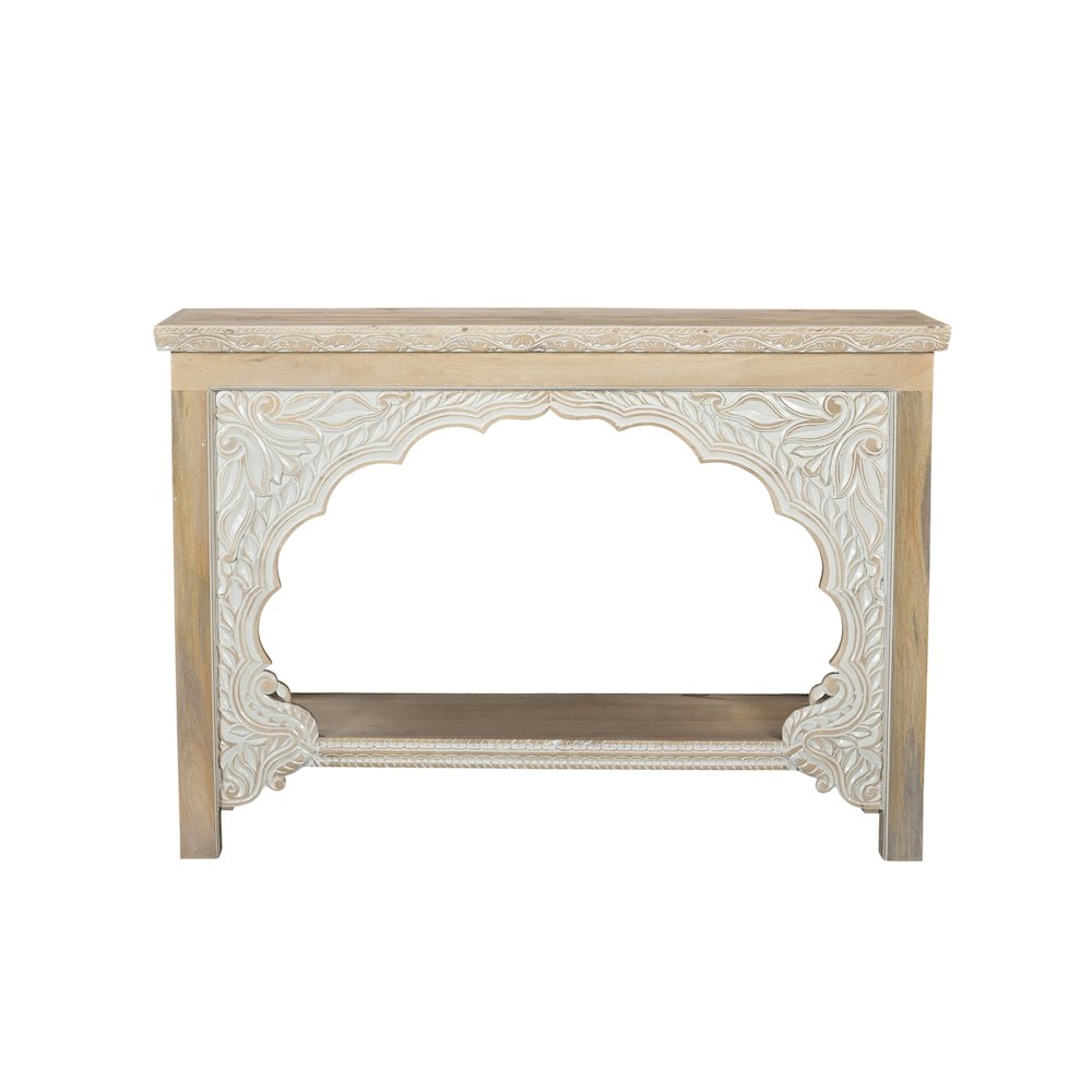 Grayson Carved Solid Wood Console Table. Picture 1