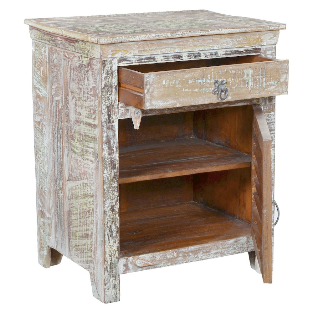 Prescott 1-drawer 1-door Shutter Solid Wood Nightstand. Picture 3