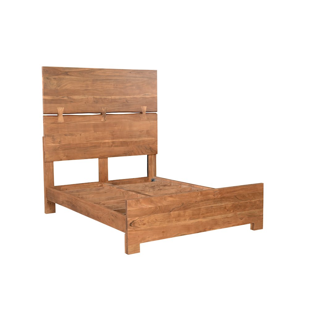Ferris Live Edge Solid Wood Queen Panel Bed. Picture 2