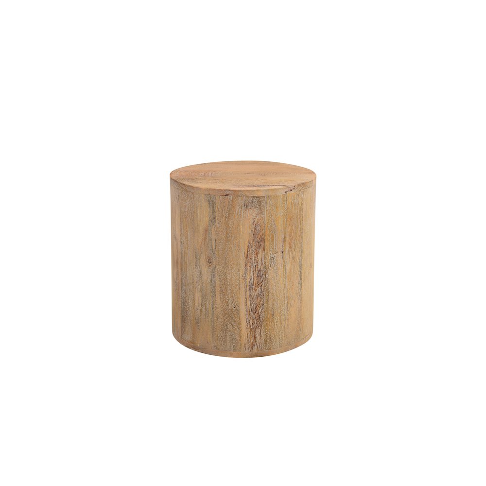 Reed Solid Wood Drum Coffee Table. Picture 1