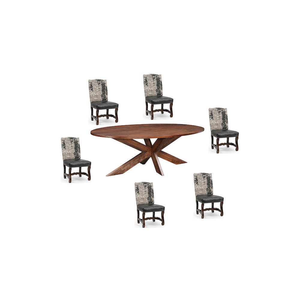 Renith 7-piece Live Edge Solid Wood Dining Set. Picture 1
