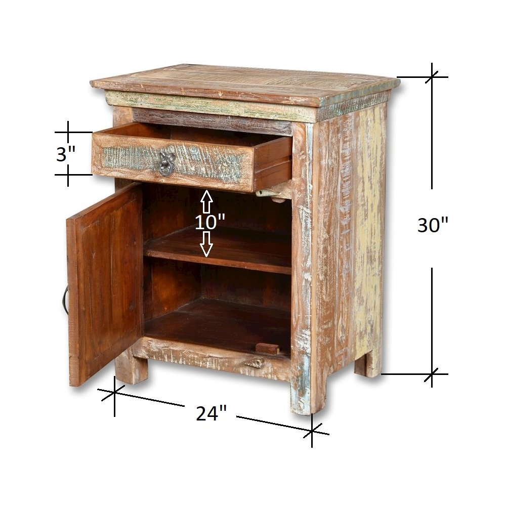Prescott 1-drawer 1-door Shutter Solid Wood Nightstand. Picture 4