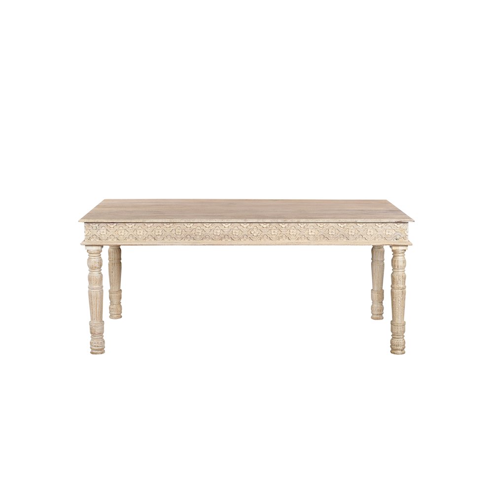 Eldris 72" Carved Solid Wood Dining Table. Picture 2
