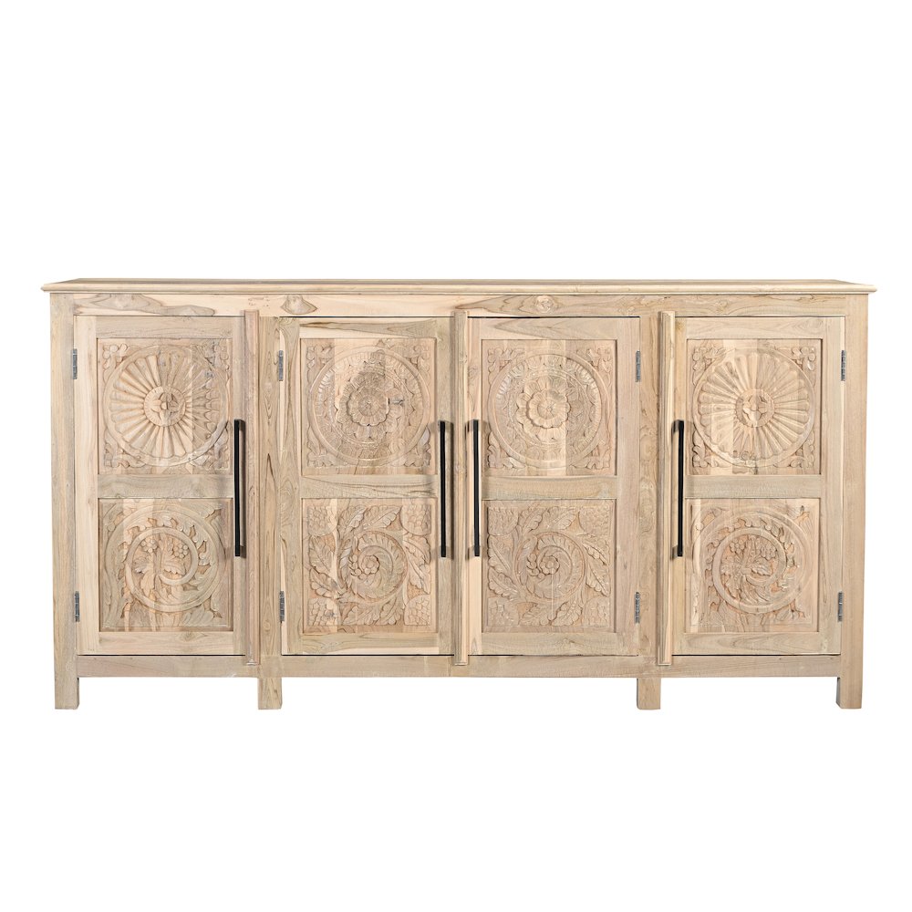 Grayson 4-door Carved Solid Wood Sideboard. Picture 3