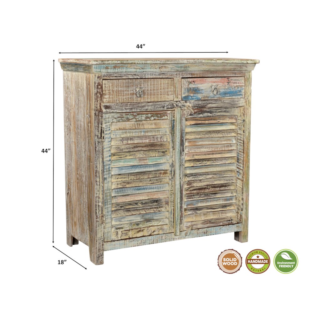 Prescott 2-drawer 2-door Shutter Solid Wood Sideboard. Picture 6