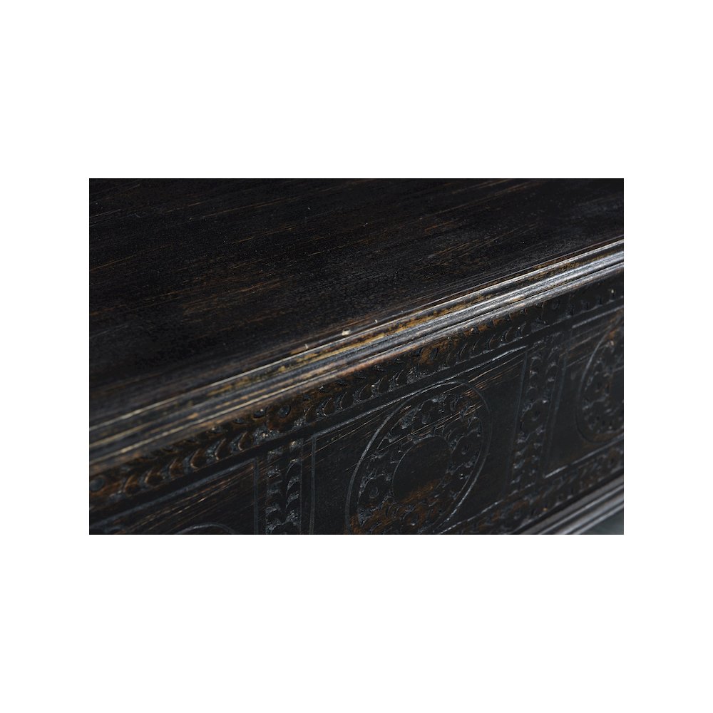 Eve Carved Solid Wood Storage Ottoman. Picture 5