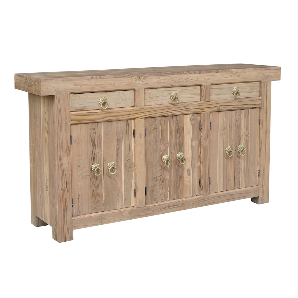 Grayson Solid Wood Sideboard Cabinet with 3 Drawers & 6 Doors, Natural Finish. Picture 1