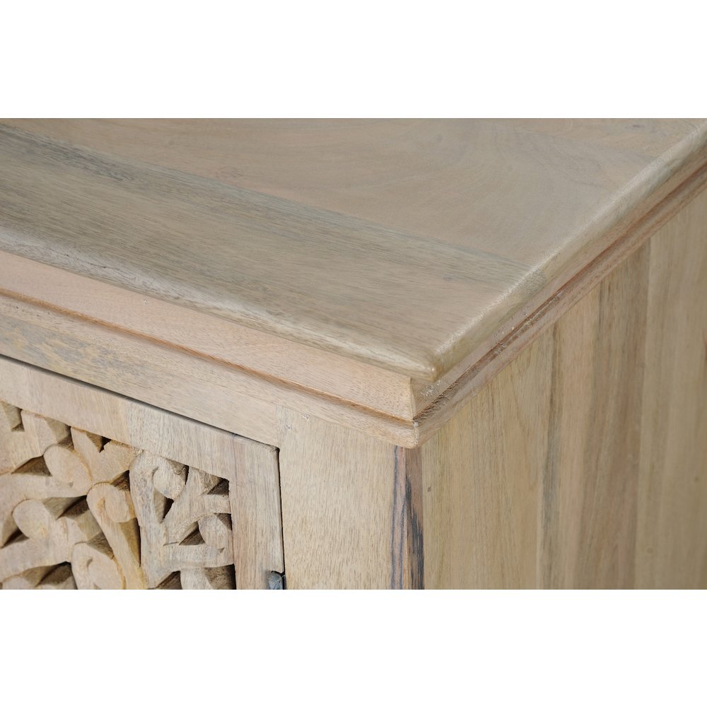Calista 3-door Floral Carved Solid Wood Sideboard. Picture 5